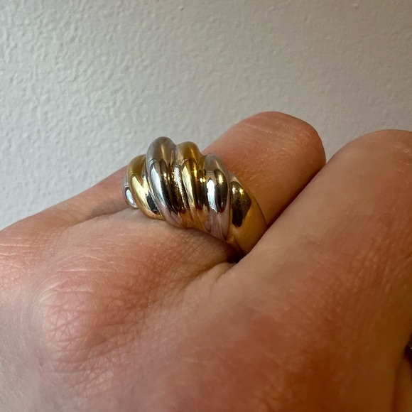 Set of Three Rings - Silver w/ CZ & 18K Gold Electroplated - Picture 7 of 9